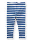 Tea Collection: Striped Rib Baby Leggings in Nautilus (3-6m)