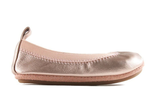Yosi Samra Soft Leather Ballet Flats Rose Gold