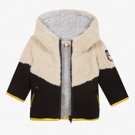 Catimini Little Boy Color Block Faux Fur Jacket (Size 6m, 12m, 3)