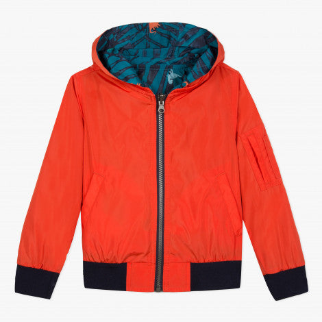 Catimini Hooded Reversible Jacket in Dinosaur Print (Size 4)