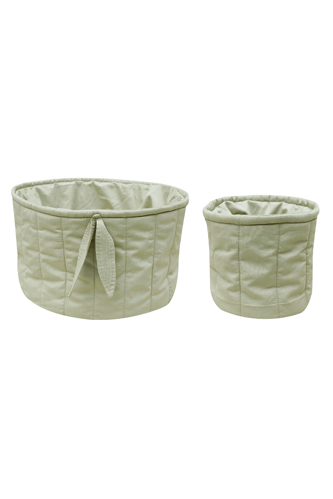 Set of two quilted baskets - Bambie Olive