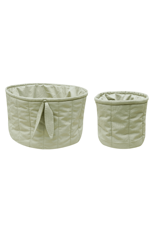 Set of two quilted baskets - Bambie Olive