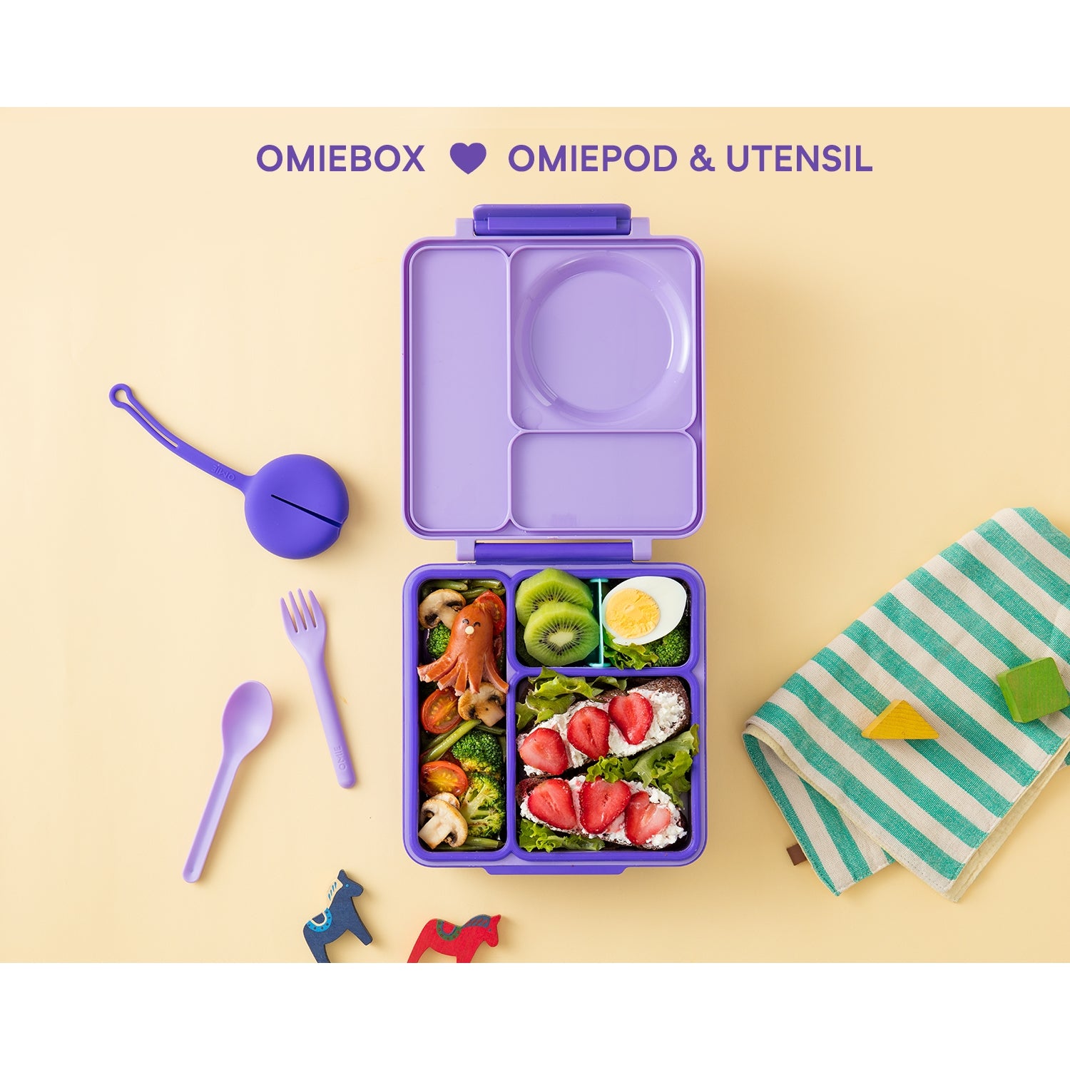 OmieBox Bento Box Purple Plum