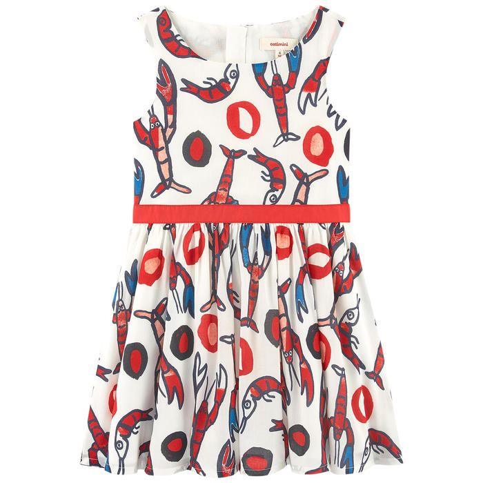 Catimini Girl's Lobster Printed Voile Dress (Size 4, 6)
