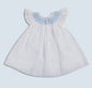 Dondolo Mary Go Round Bishop Dress: White/Light Blue (12m,18m)