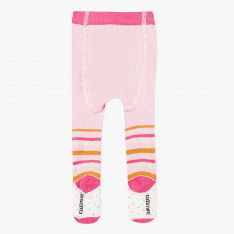 Catimini Pink Tights with Multi-colored Stripes (12-18m)