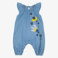 Catimini Baby Girl Light Denim Playsuit with Embroidered Mimosas (3m, 6m, 12m, 18m, 3Y, 4Y)