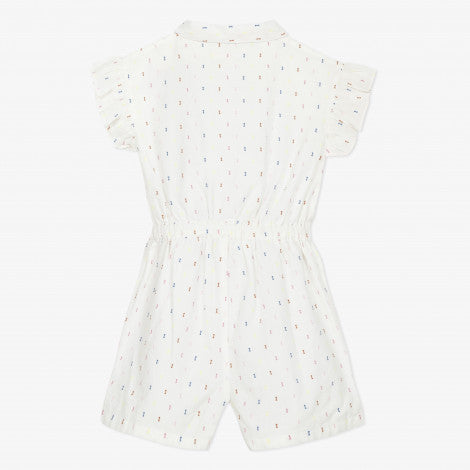 Catimini White Dotted Swiss Romper (Size 4)