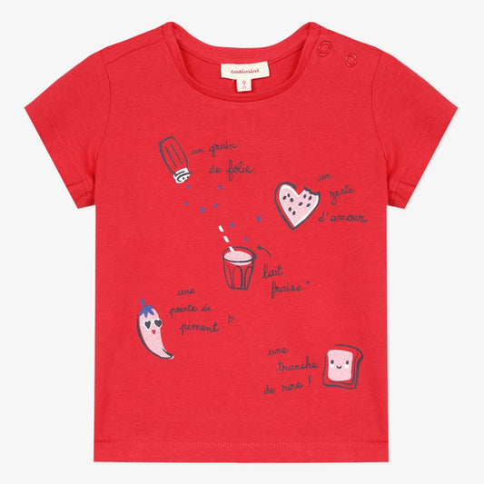 Catimini Baby Girl's T-shirt with Recipe Motif (6m, 12m, 2T, 3T, 4T)