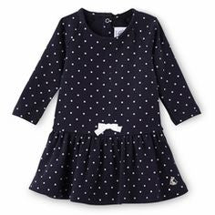 Petit Bateau Baby Long Sleeve Dress in Polka Dots 