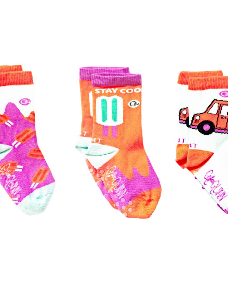 Organic Cotton Socks (3 Pair Set) - Popsicle