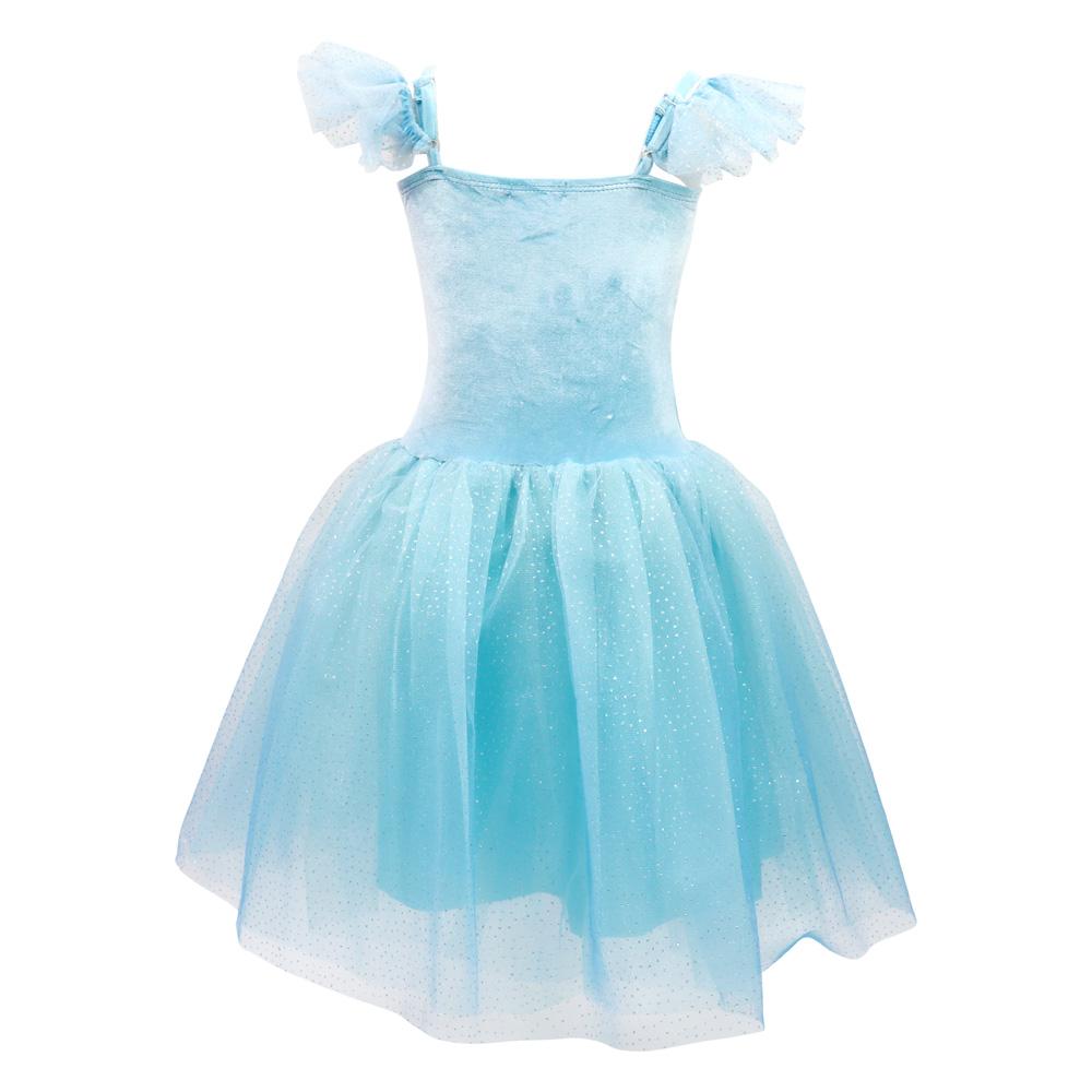 Princess Sapphire Velvet Dress With Tulle Skirt