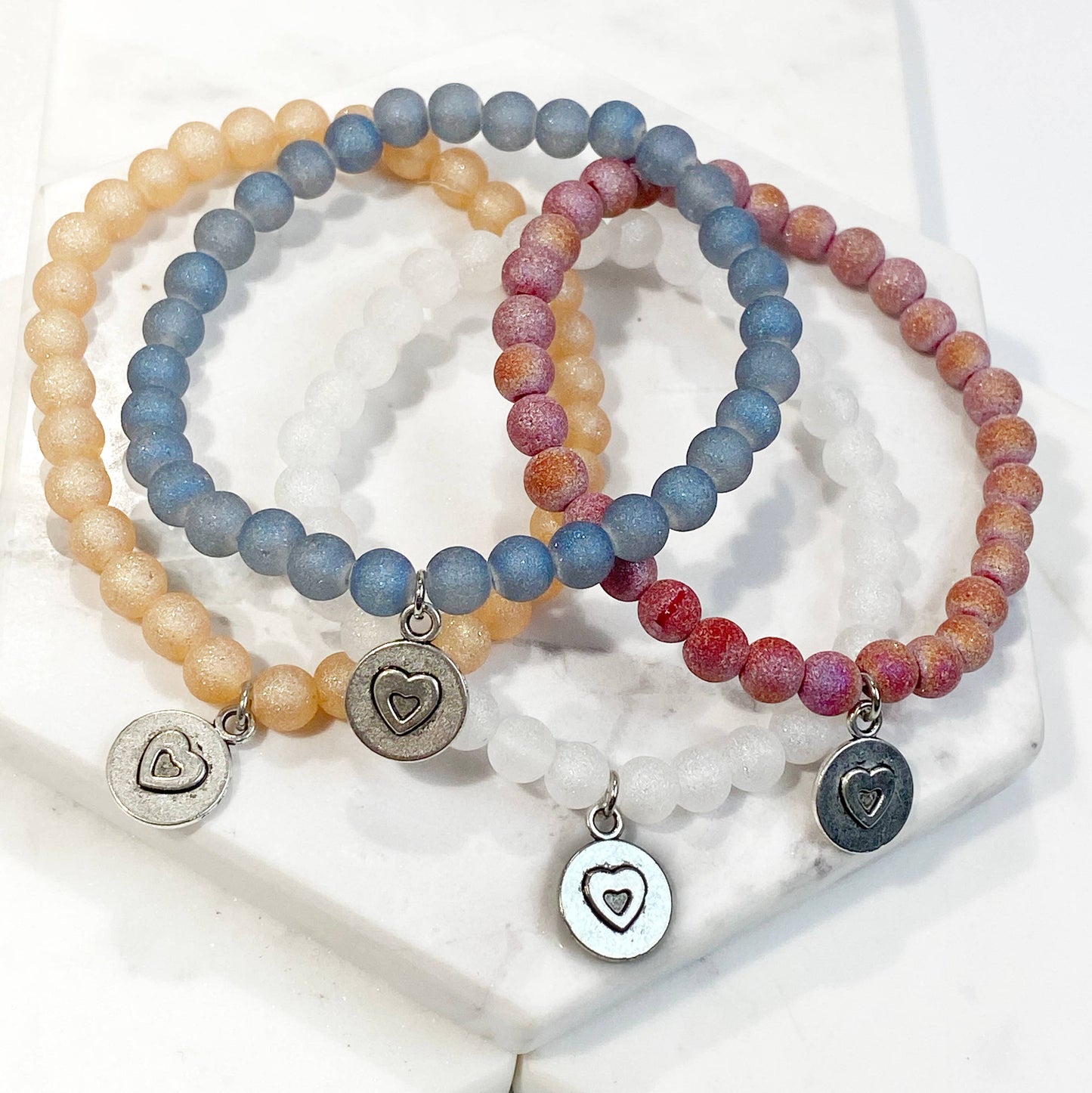 Love You Valentine Stone Beads Bracelets