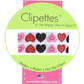Clipettes Ribbon Print Hearts Pair