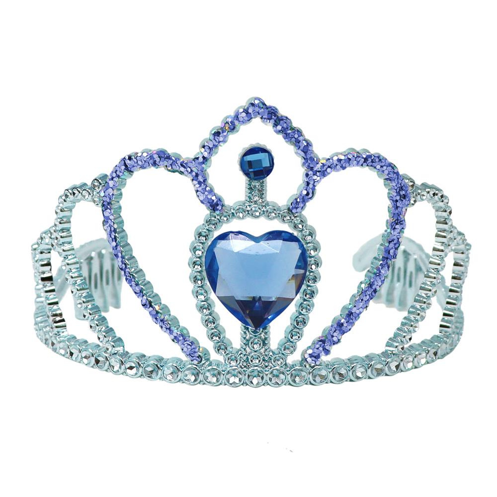 Princess Sapphire Crown with Heart Gemstone & Glitter