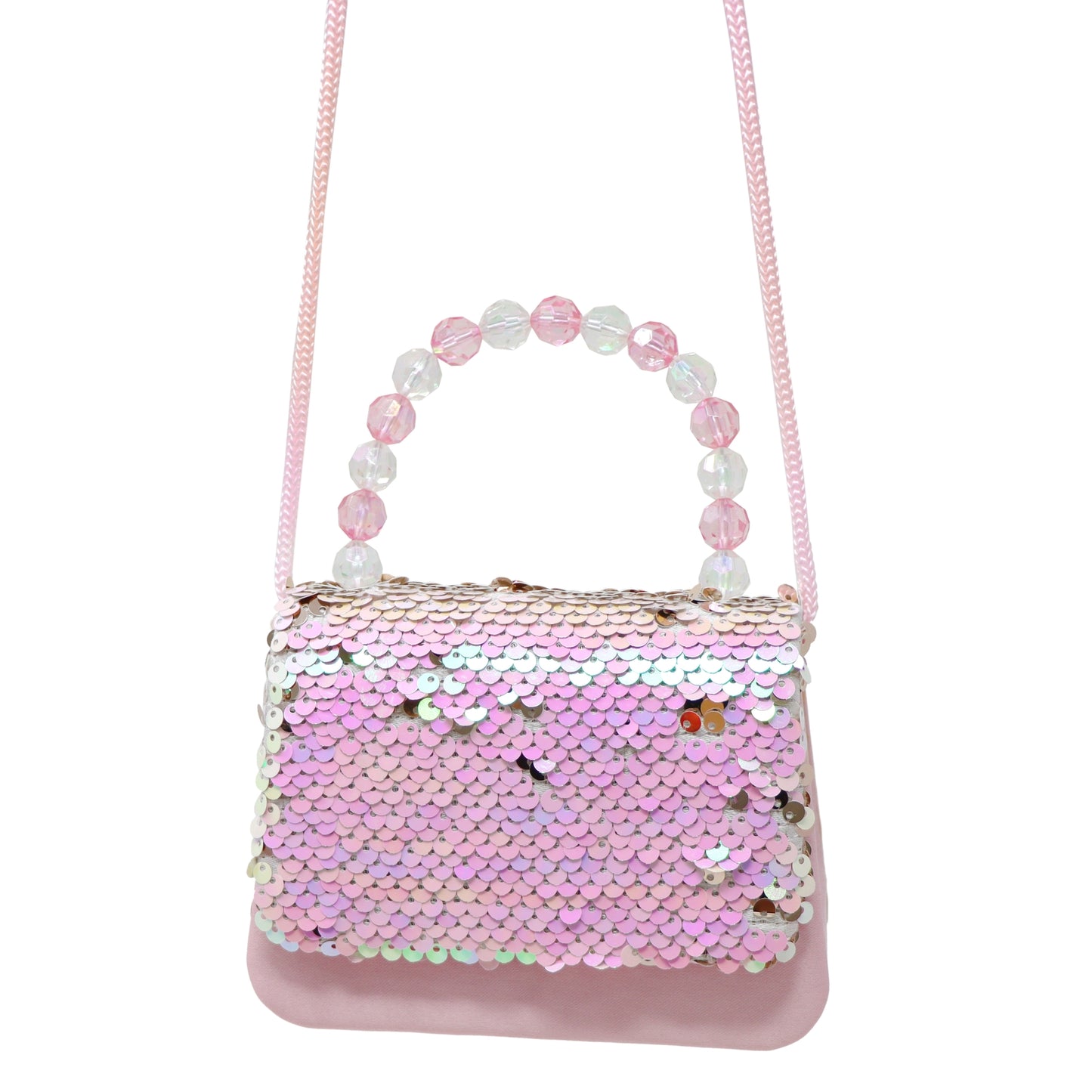 Unicorn Princess Flip Sequin Pink and Gold Hard Handbag