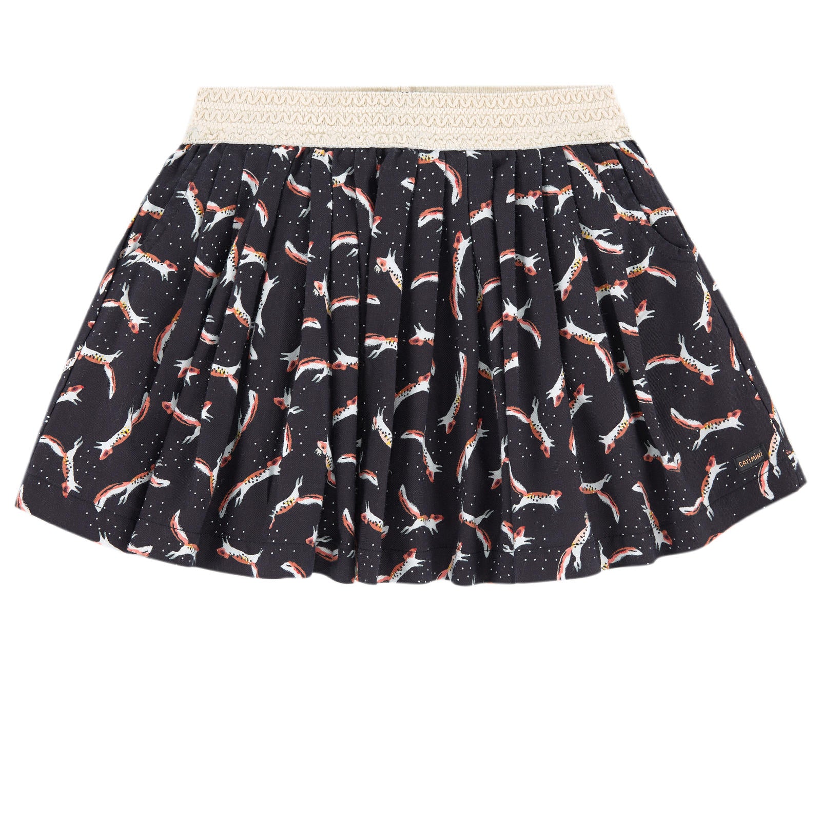Catimini Fox Pattern Printed Skirt 
