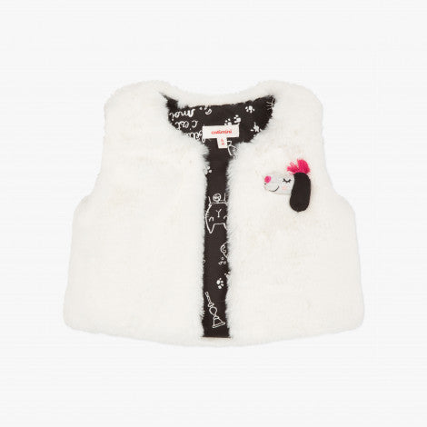 Catimini Little Girl Snow white Faux Fur Vest (6m, 12m, 18m)