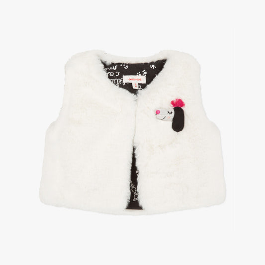 Catimini Little Girl Snow white Faux Fur Vest (6m, 12m, 18m)