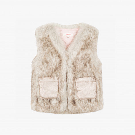 Catimini Girl Faux Fur Vest (Size 2, 8)