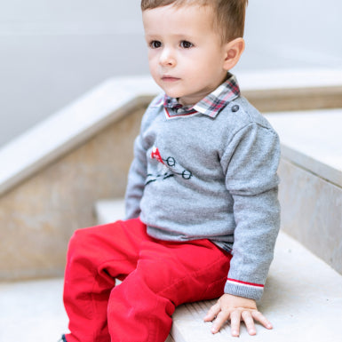 Tartine et Chocolat Baby Boy Grey Marl Skier Sweater (Size 1)