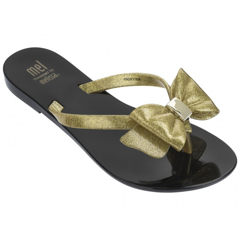Mini Melissa: Mel Harmonic III in Black/Gold Sandal - (Size 11, 12, 2)