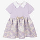 Hucklebones London Girls Lilac Floral Jacquard Dress (Size 3, 10)