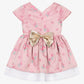 Hucklebones London Girls Pink Satin Jacquard Dress (Size 2, 3, 4, 6, 8, 10, 12)