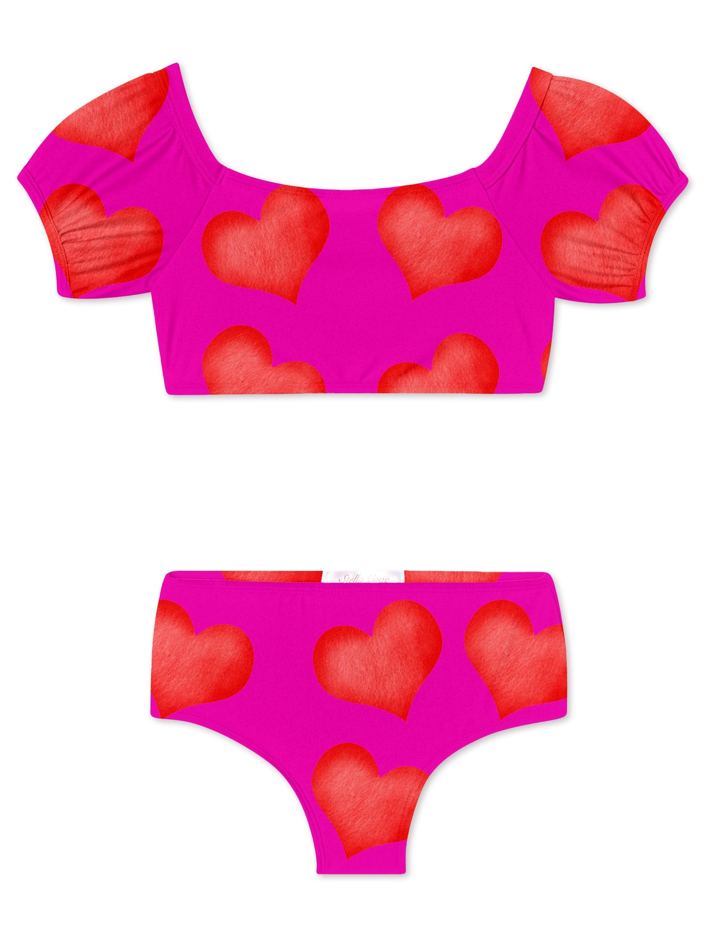 cute puff bikini for girls, girls beachwear