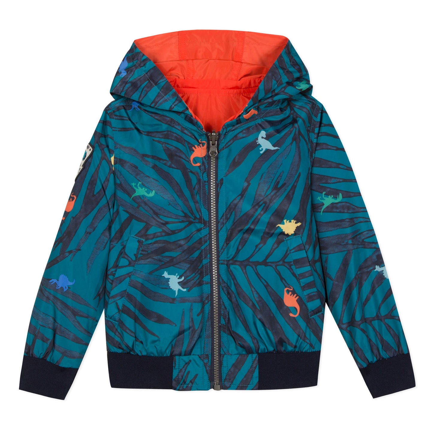 Catimini Hooded Reversible Jacket in Dinosaur Print (Size 4)