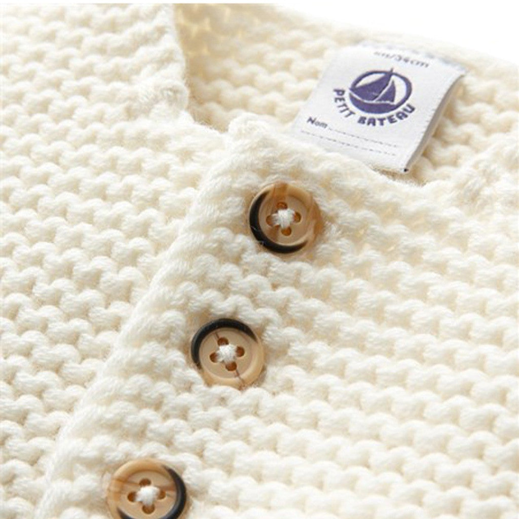 Petit Bateau Baby Knit Cardigan in Cream (6m, 12m)