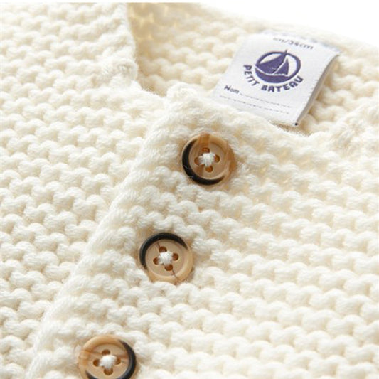 Petit Bateau Baby Knit Cardigan in Cream (6m, 12m)