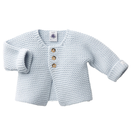 Petit Bateau: Baby Knit Cardigan in Light Blue (12m)