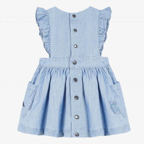 Catimini Baby Girl's Light Fancy Denim Dress 4A Catimini Baby Girl's Light Fancy Denim Dress 4A