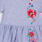 Catimini Dress With Microstripes and Embroidery (3Y)