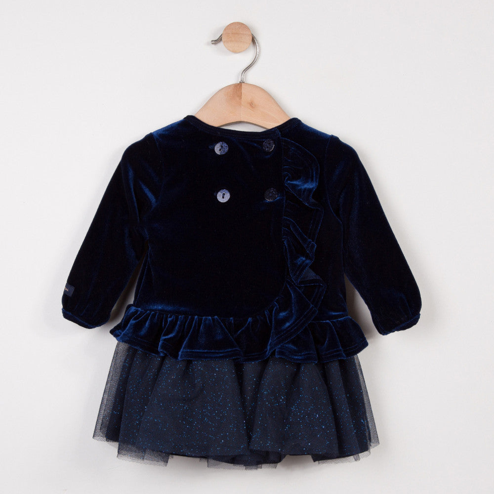 Catimini Baby Midnight Blue Velvet Tulle Dress