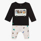 Catimini Baby Boy Bus Patch T-shirt with Double Jersey Print Pants
