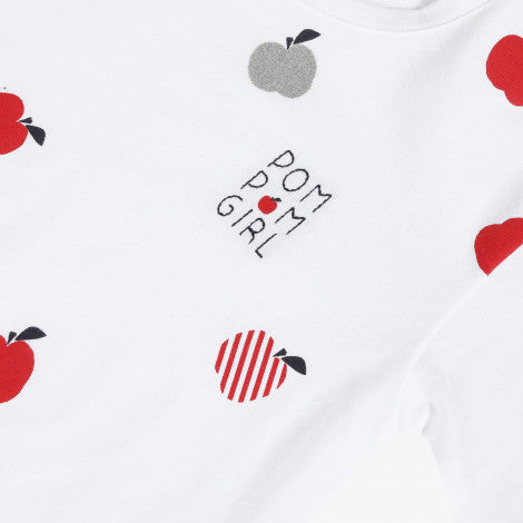 Catimini Girl's T-shirt with Apple Print (Size 4, 6, 12)