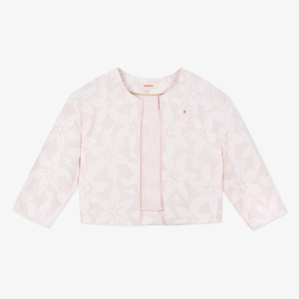 Catimini Smart Jacket in Powder Pink Jacquard (Size 4, 5, 6)