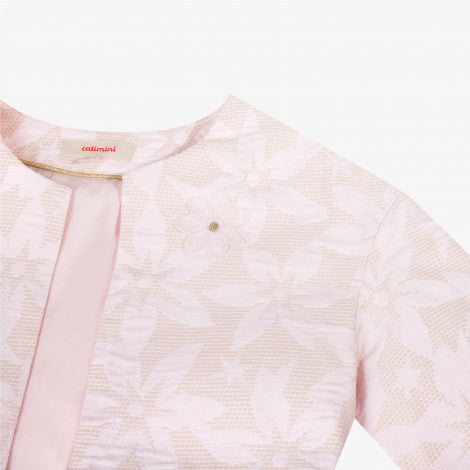 Catimini Smart Jacket in Powder Pink Jacquard (Size 4, 5, 6)