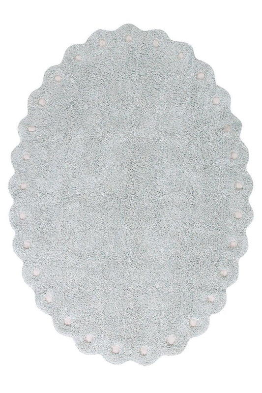 Washable Cotton Rug Pine Cone Pearl Blue